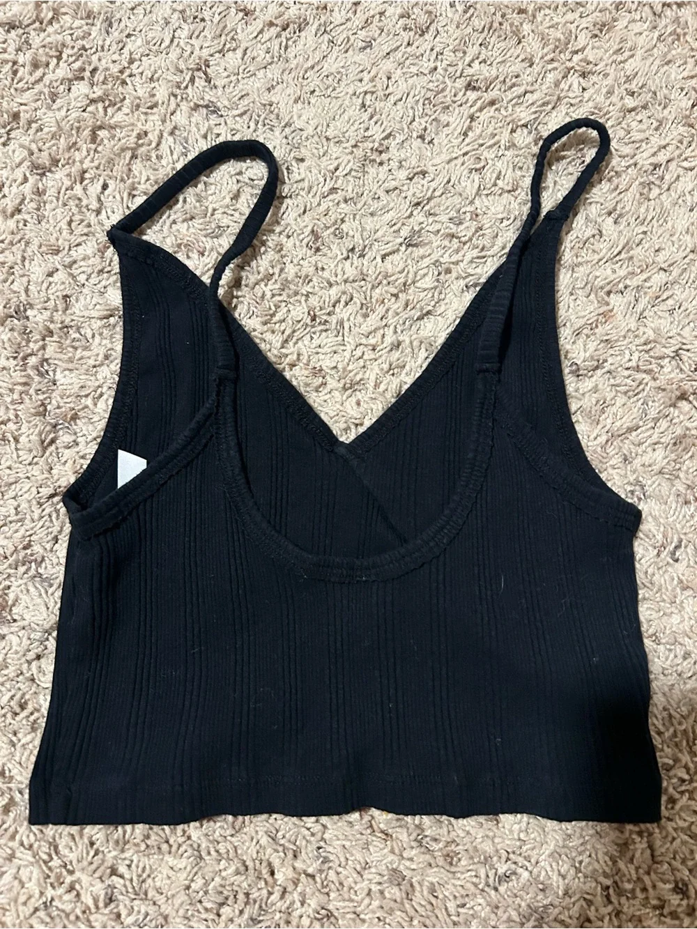 Free People Black Ribbed Wrap Crop Tank - Picture 2 of 3